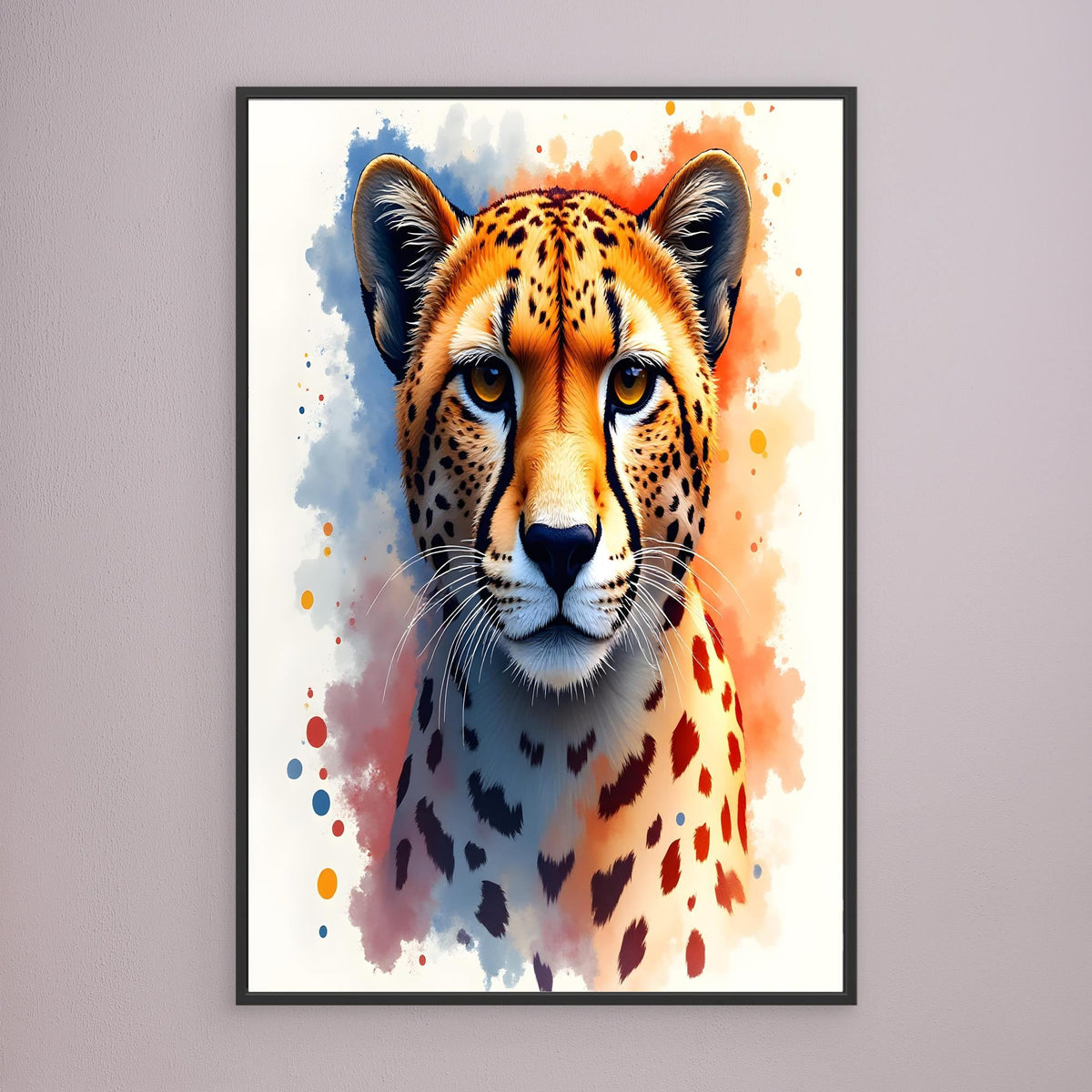 Abstract Cheetah Minimalist Ink Style 