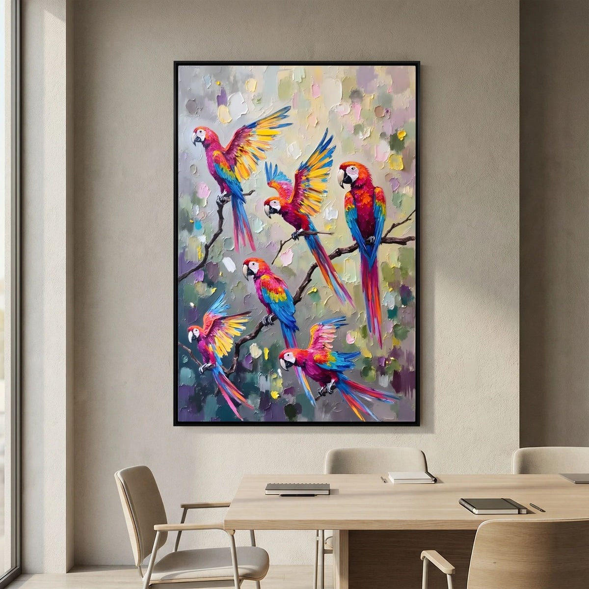 Macaw Abstract Oil Style Canvas Great Gift Idea 