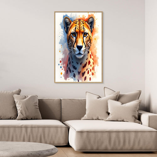Abstract Cheetah Minimalist Ink Style 