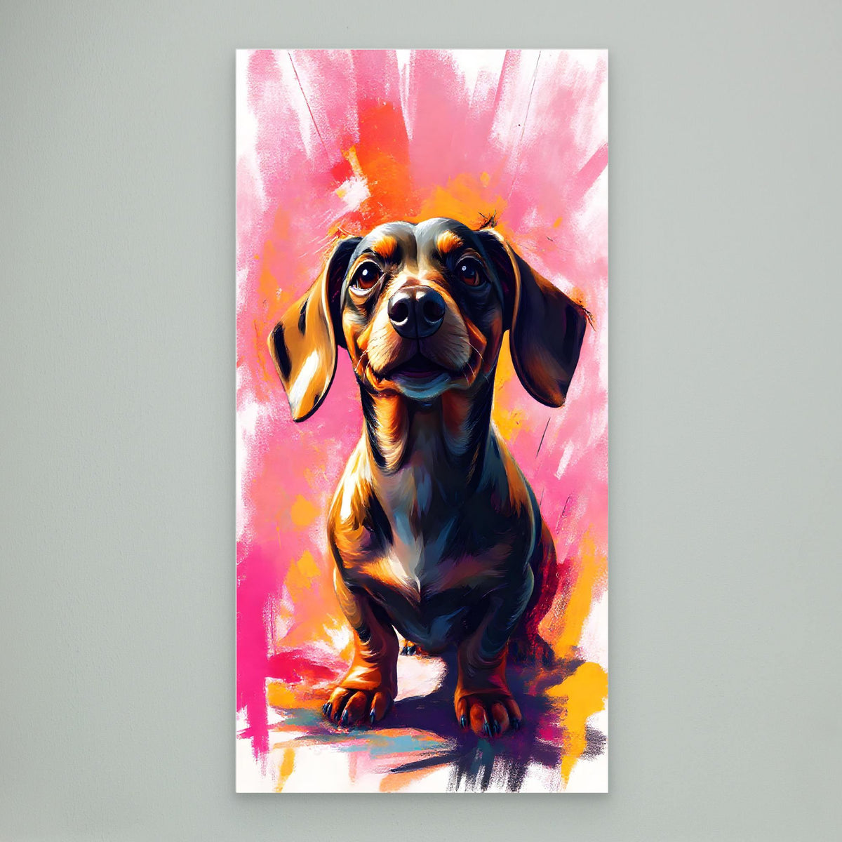 Abstract Dachshund Vision In Pink