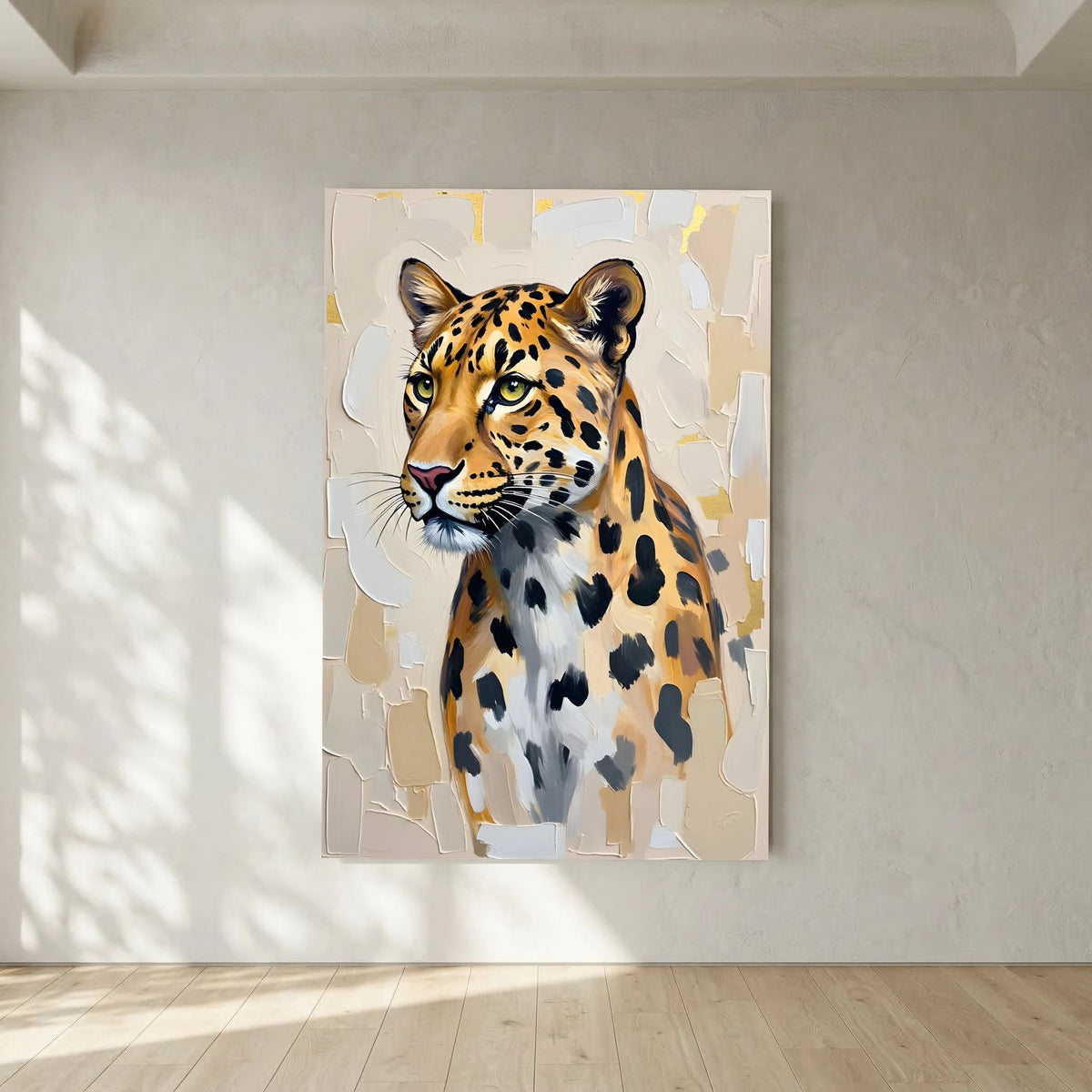 Leopard Oil Style Abstract Minimalist Wall Decor Muted Colours