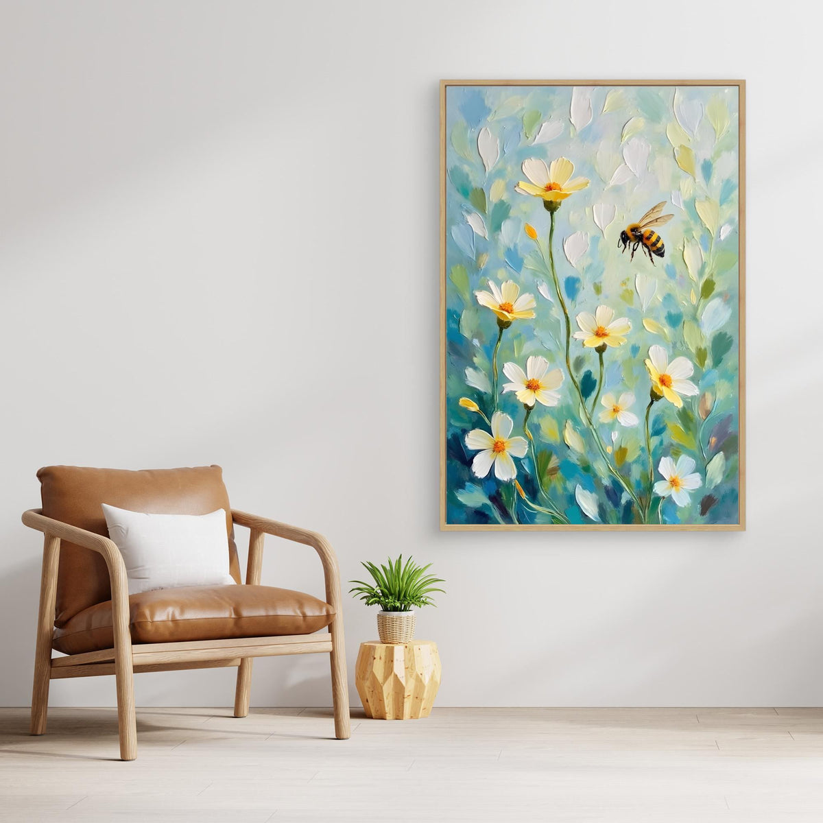 Abstract Bee Art Minimalist Oil Style
