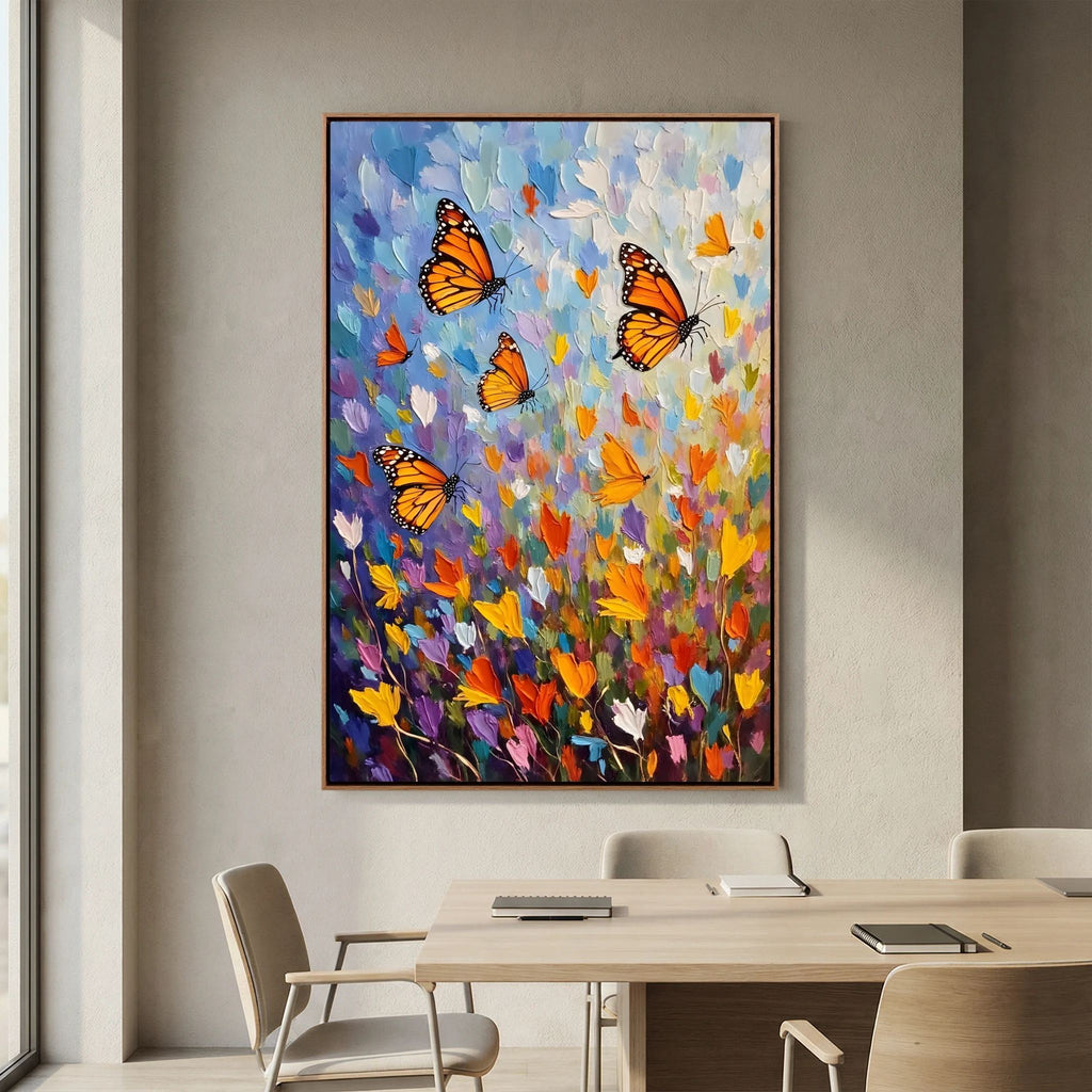 Monarch Butterfly Abstract Wall Canvas Oil Style