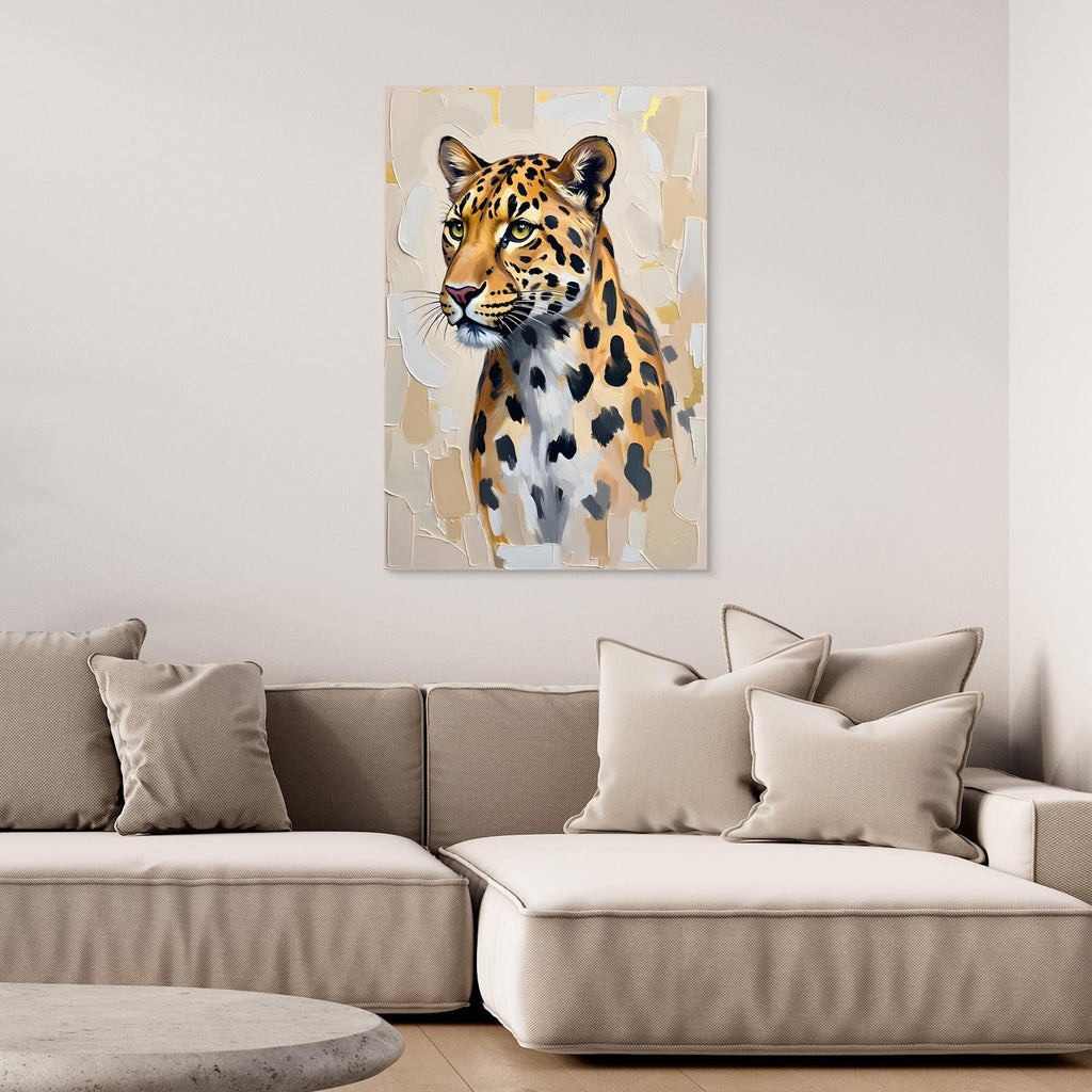 Leopard Oil Style Abstract Minimalist Wall Decor Muted Colours