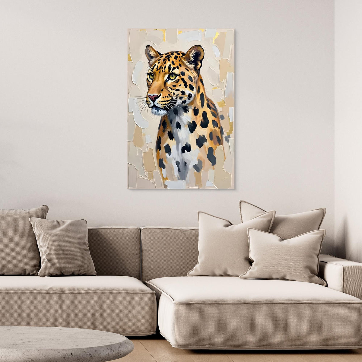 Leopard Oil Style Abstract Minimalist Wall Decor Muted Colours