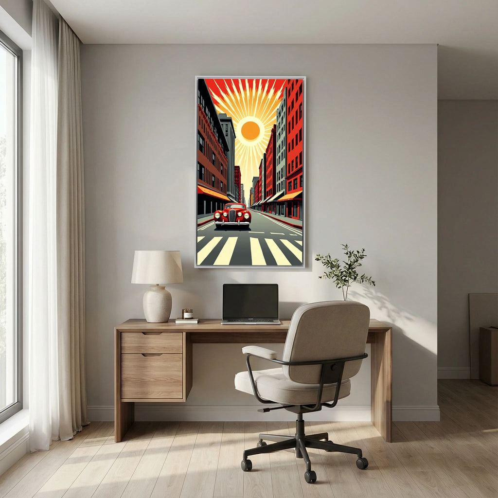 Vintage Street Scene Wall Canvas