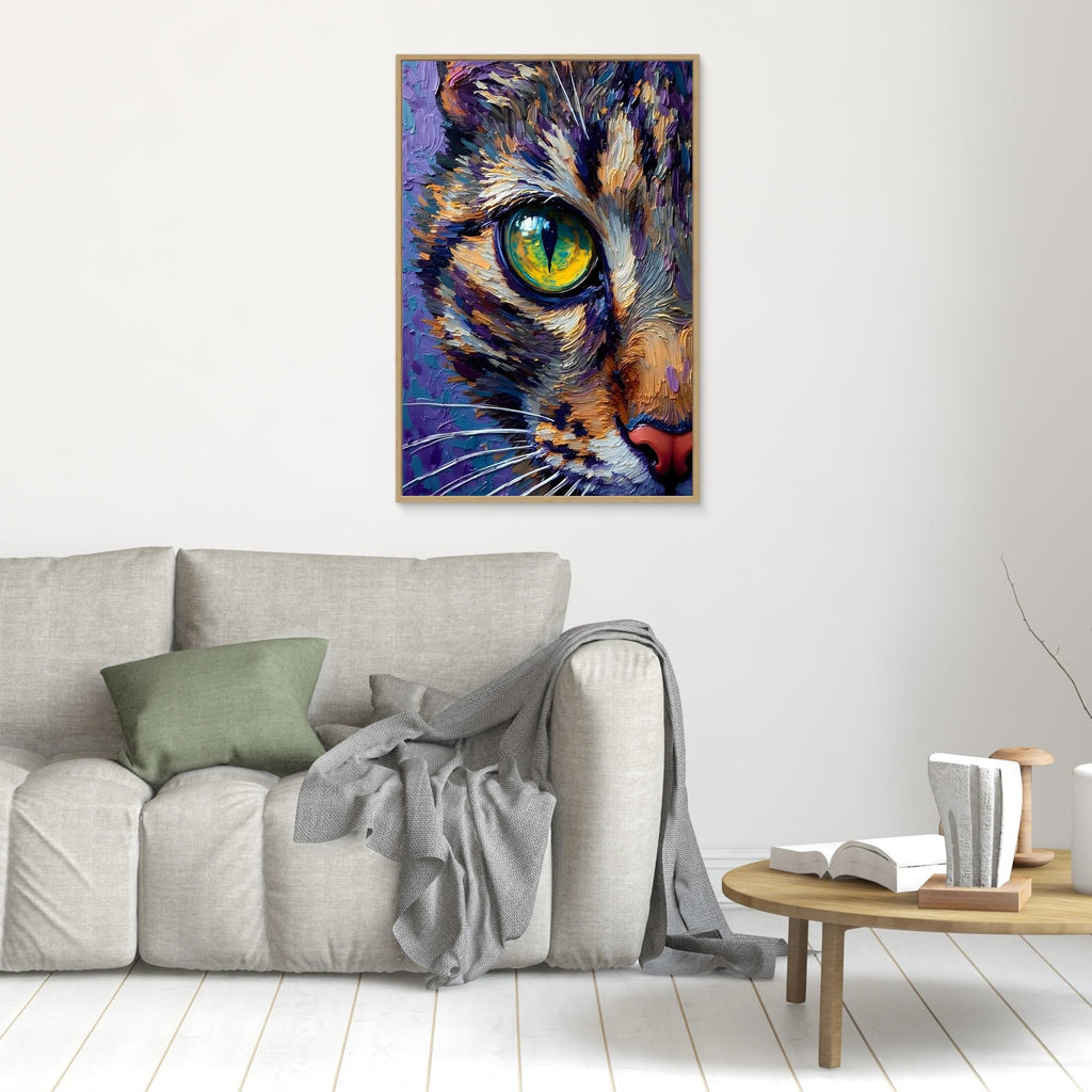 Abstract Domestic Cat Oil Style Canvas Minimalist Wall Decor