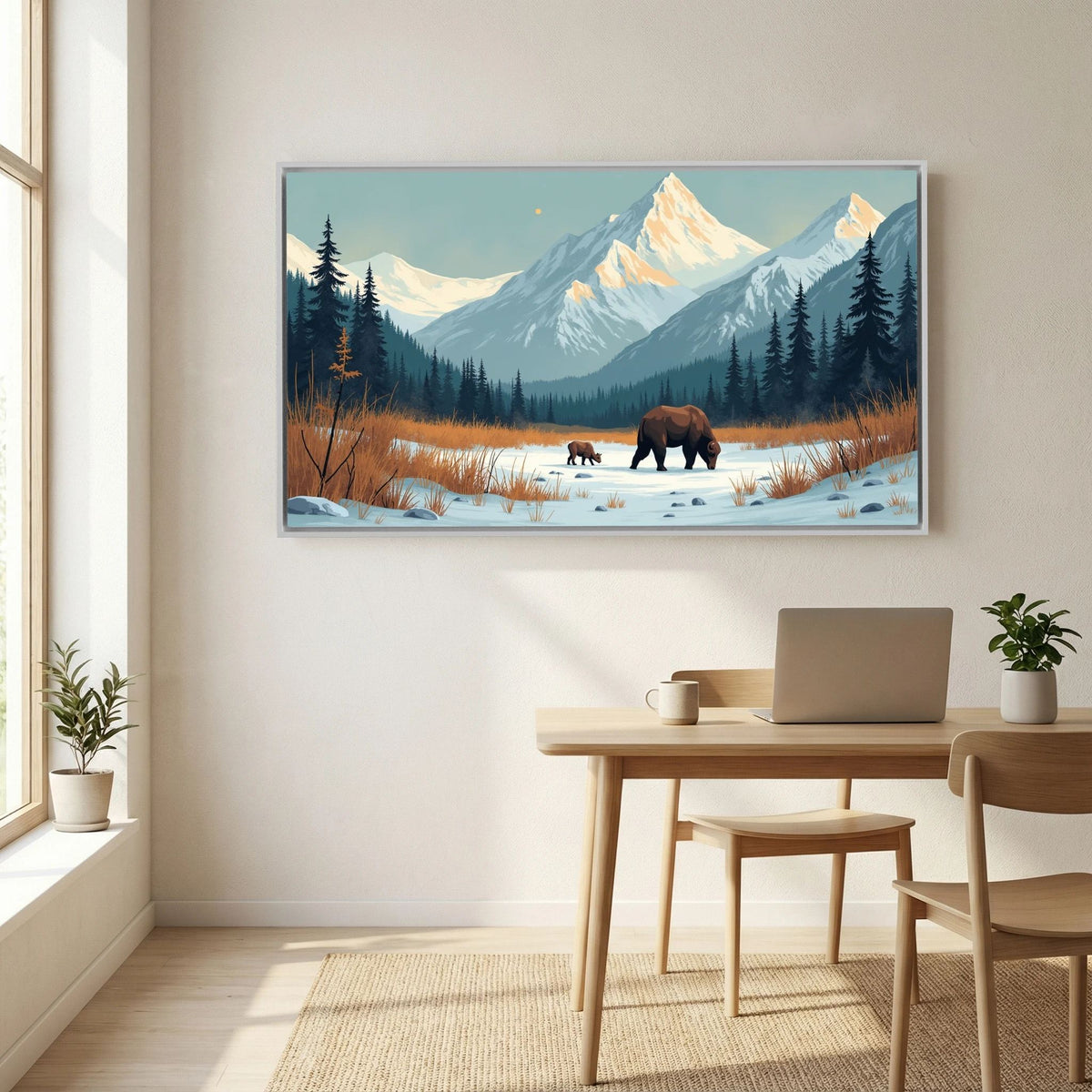 Bears In The Wilderness Wall Canvas