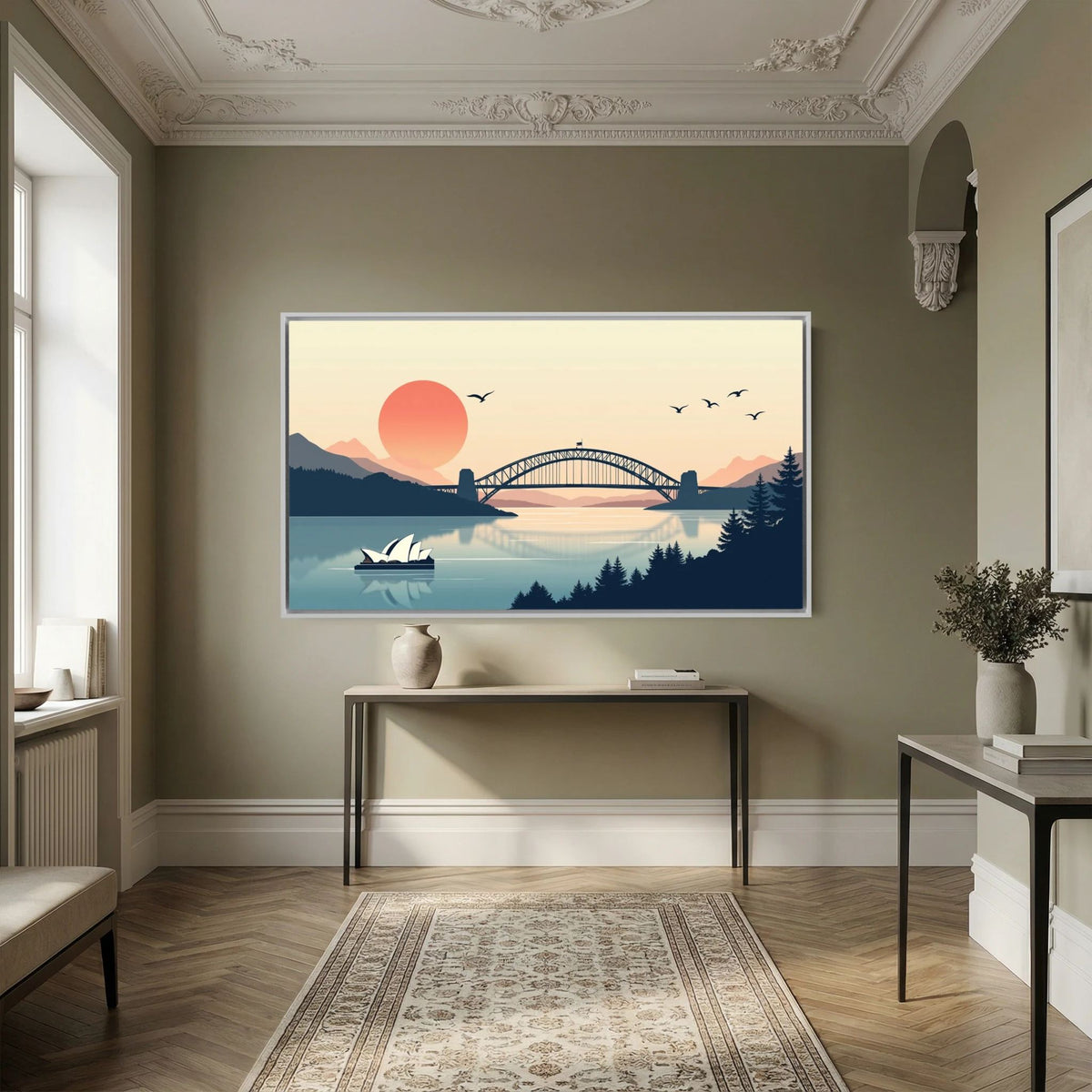 Abstract Sydney Harbour Boat At Sunset