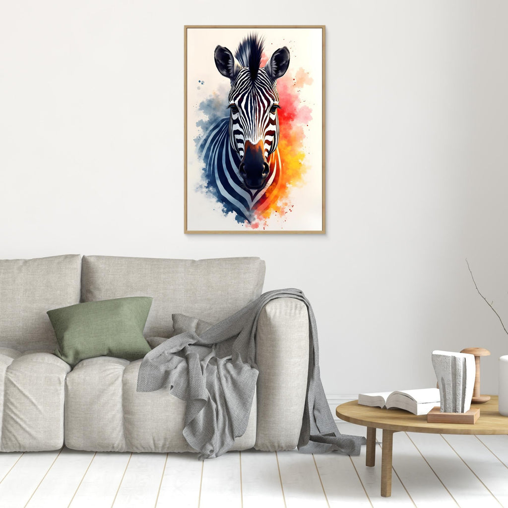 Safari Zebra Ink Style Minimalist Wall Decor
