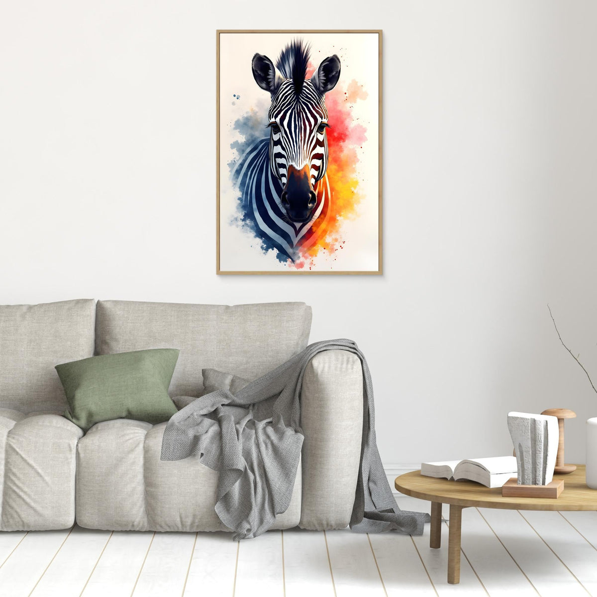 Safari Zebra Ink Style Minimalist Wall Decor