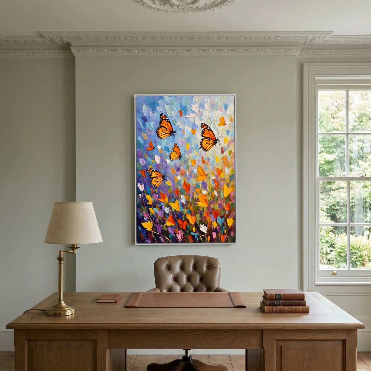 Monarch Butterfly Abstract Wall Canvas Oil Style