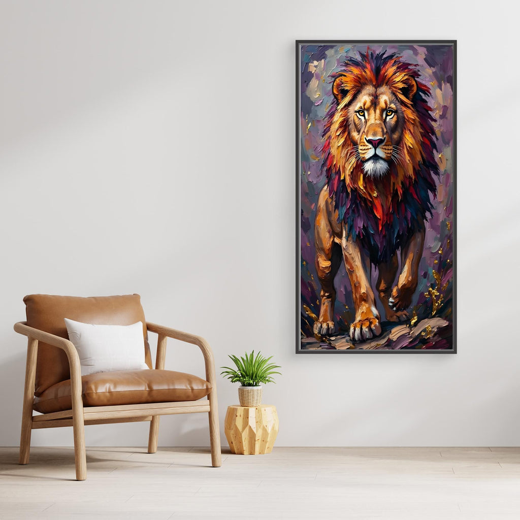 Abstract Lion Minimalist Oil Style