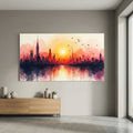 Minimalist Cityscape At Sunset 