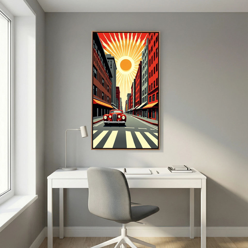 Vintage Street Scene Wall Canvas