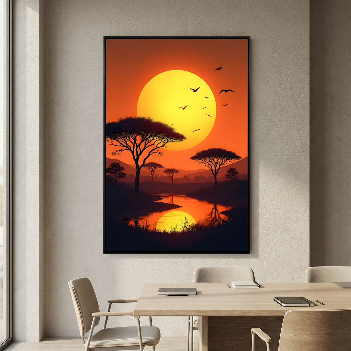 Acacia Trees At Sunset Canvas Wall Art