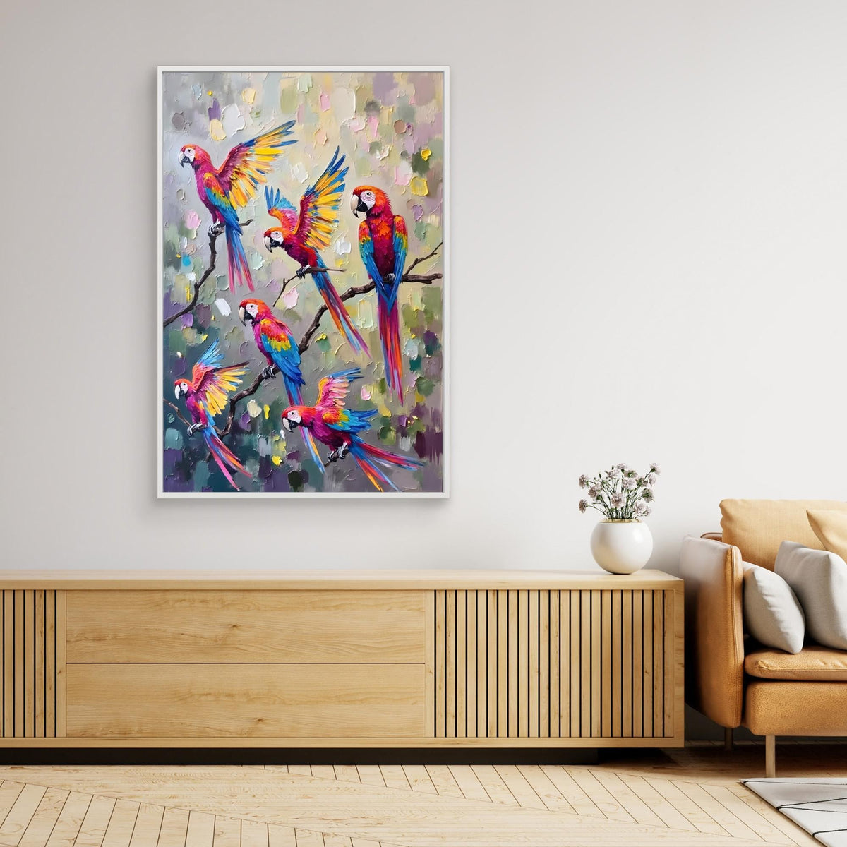 Macaw Abstract Oil Style Canvas Great Gift Idea 