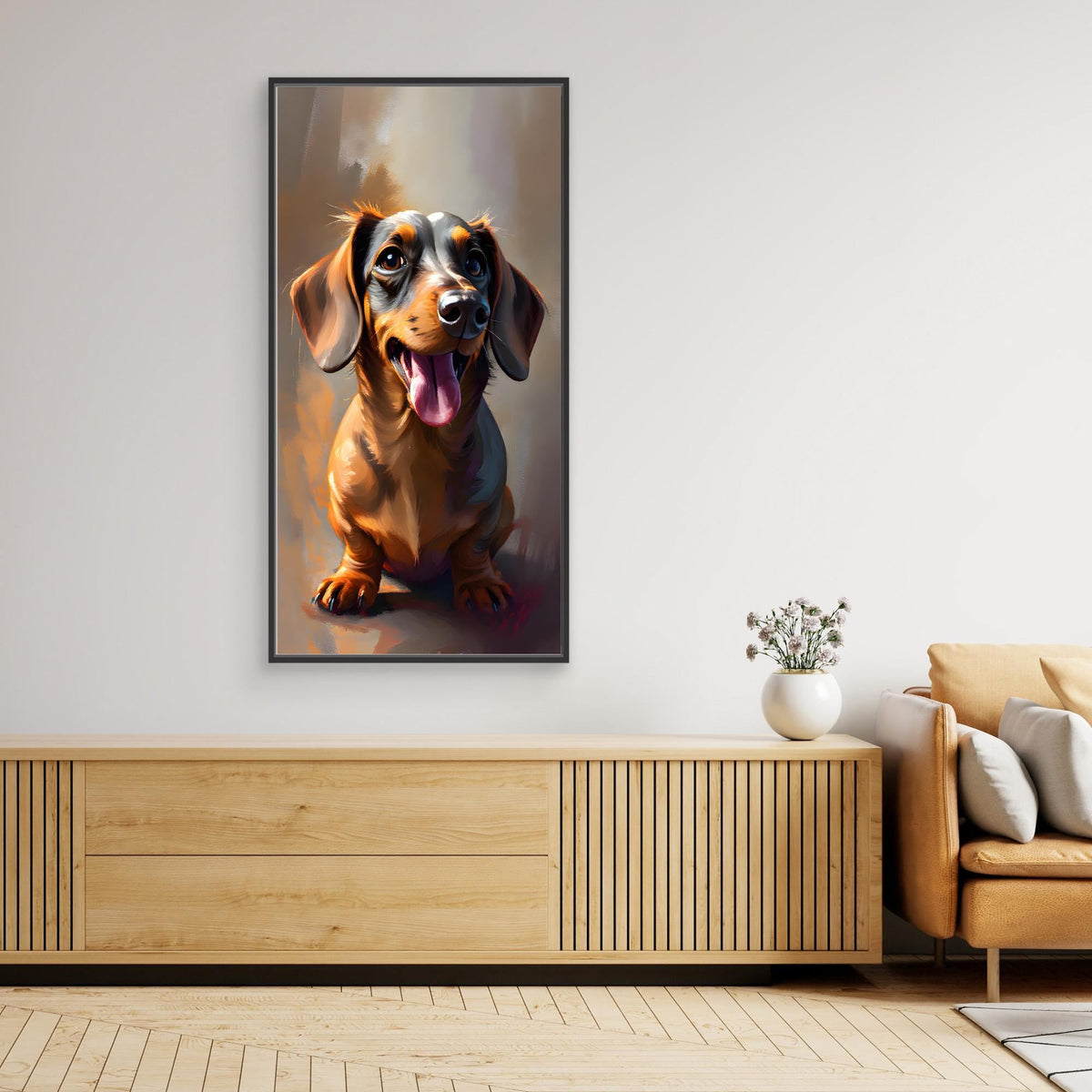 Abstract Happy Dachshund 