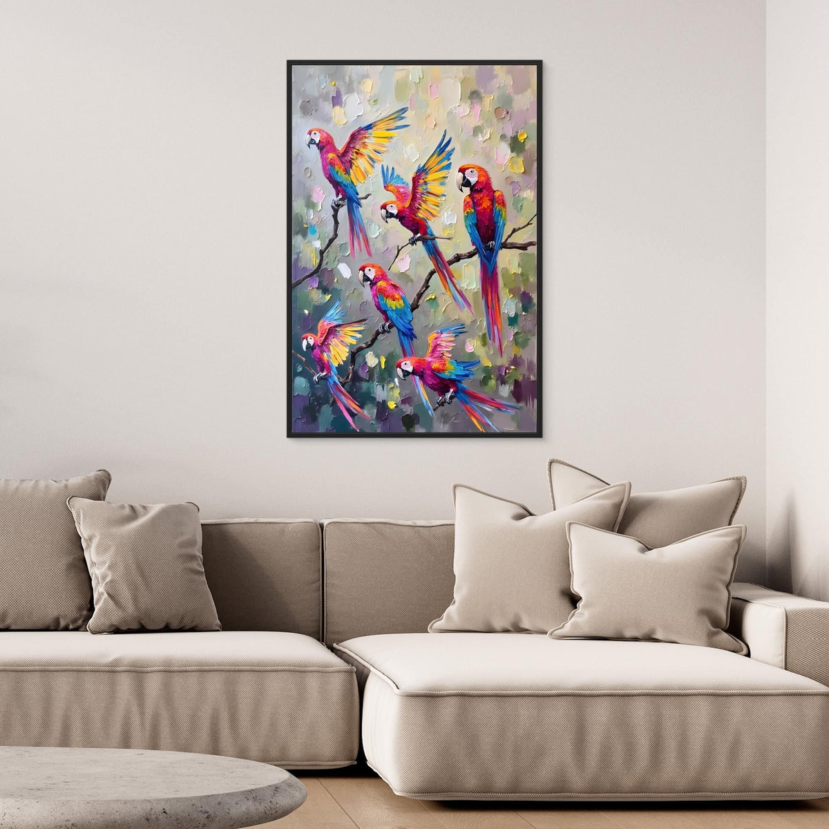 Macaw Abstract Oil Style Canvas Great Gift Idea 