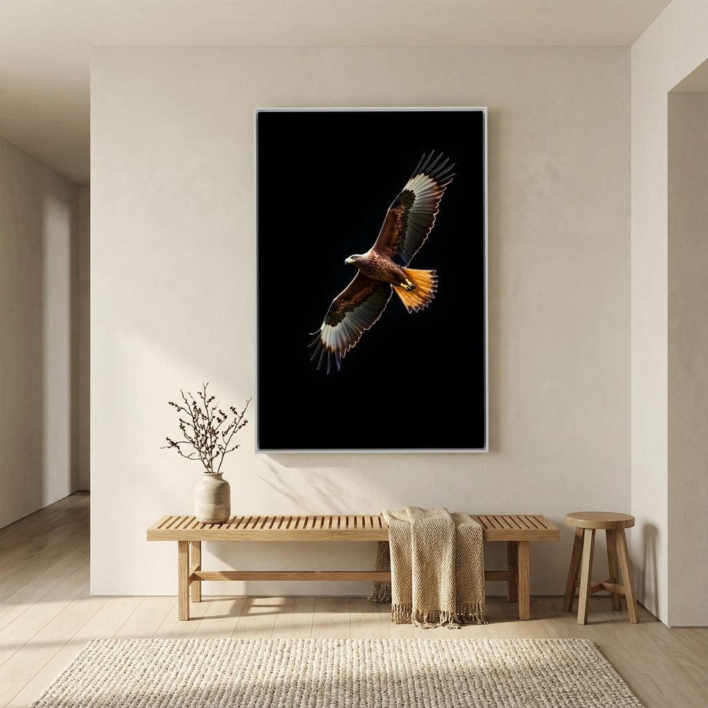 Eagle In Flight Delicate Bold Minimalist Wall Canvas