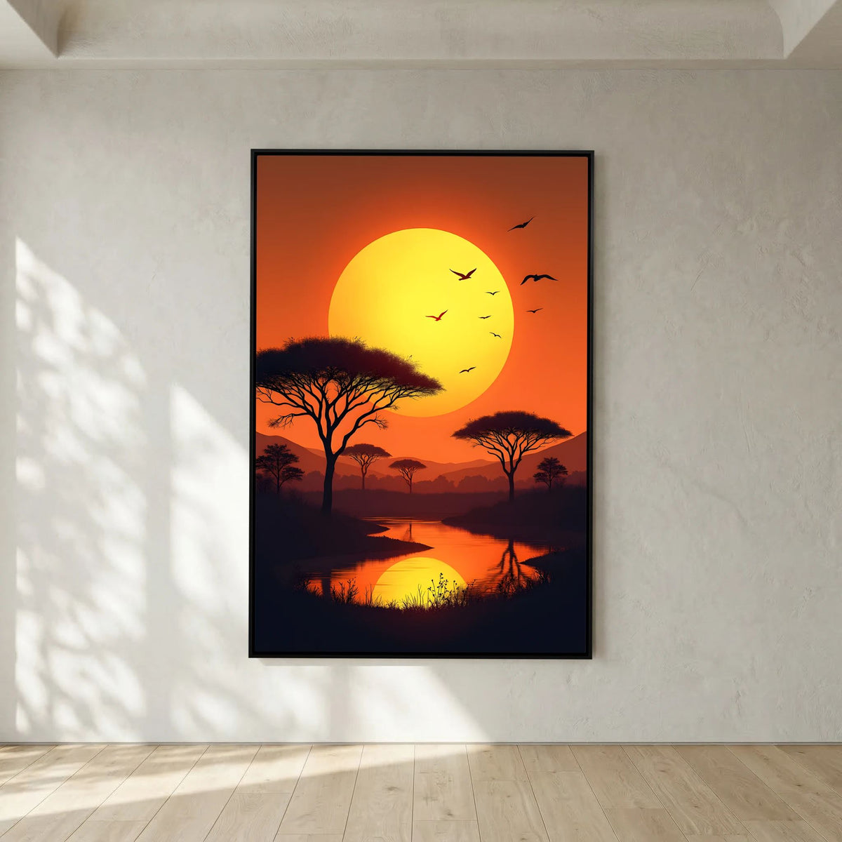 Acacia Trees At Sunset Canvas Wall Art