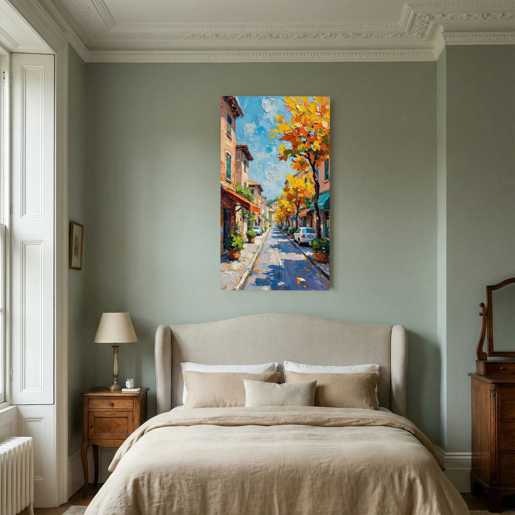 Street Scene Oil Style Wall Canvas