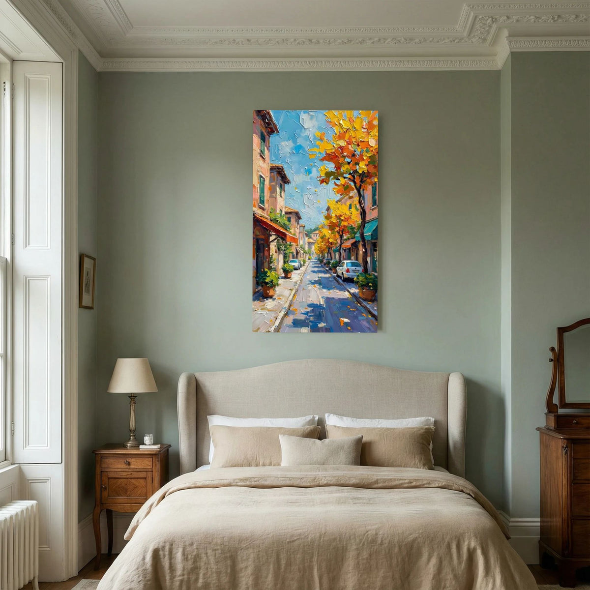 Street Scene Oil Style Wall Canvas