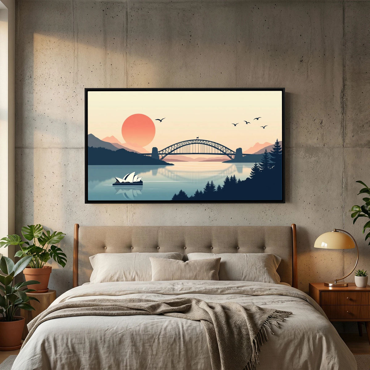 Abstract Sydney Harbour Boat At Sunset