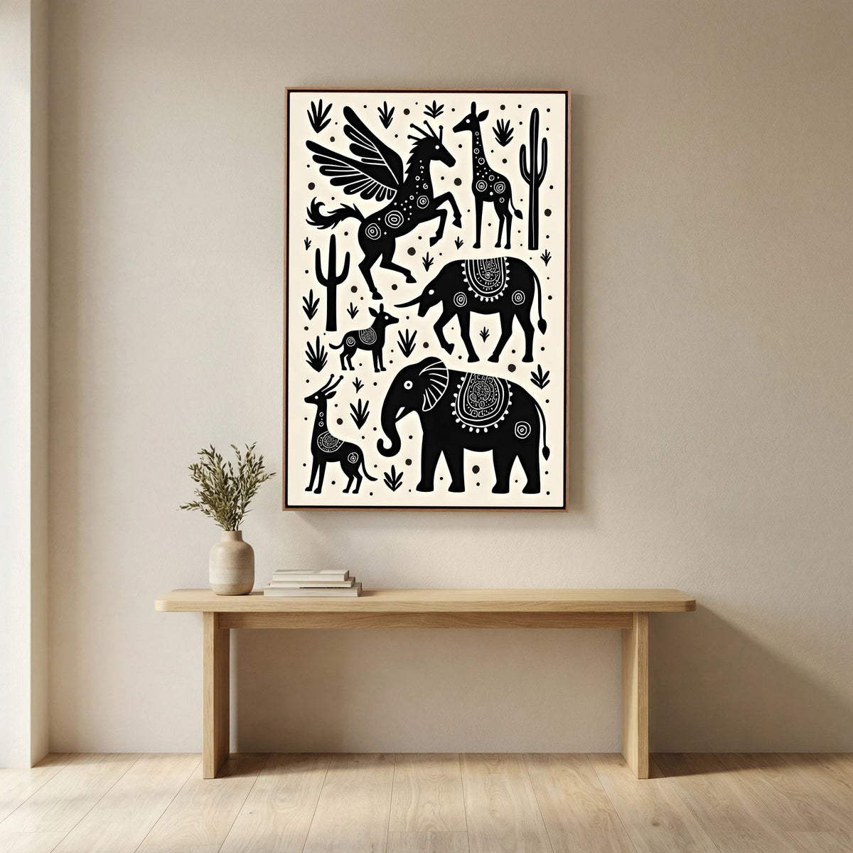 Mystical African Animal Canvas Wall Art