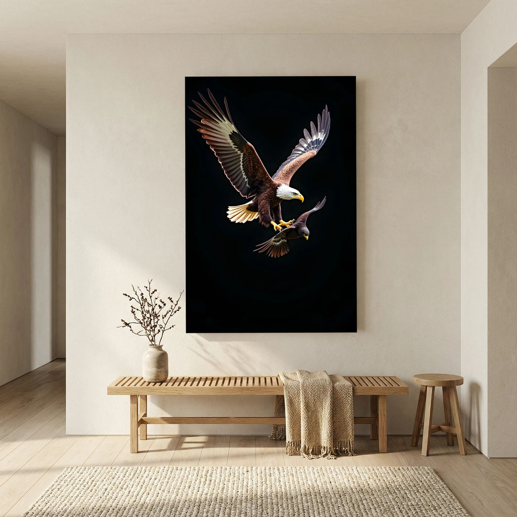 Eagle In Pursuit Minimalist Wall Canvas