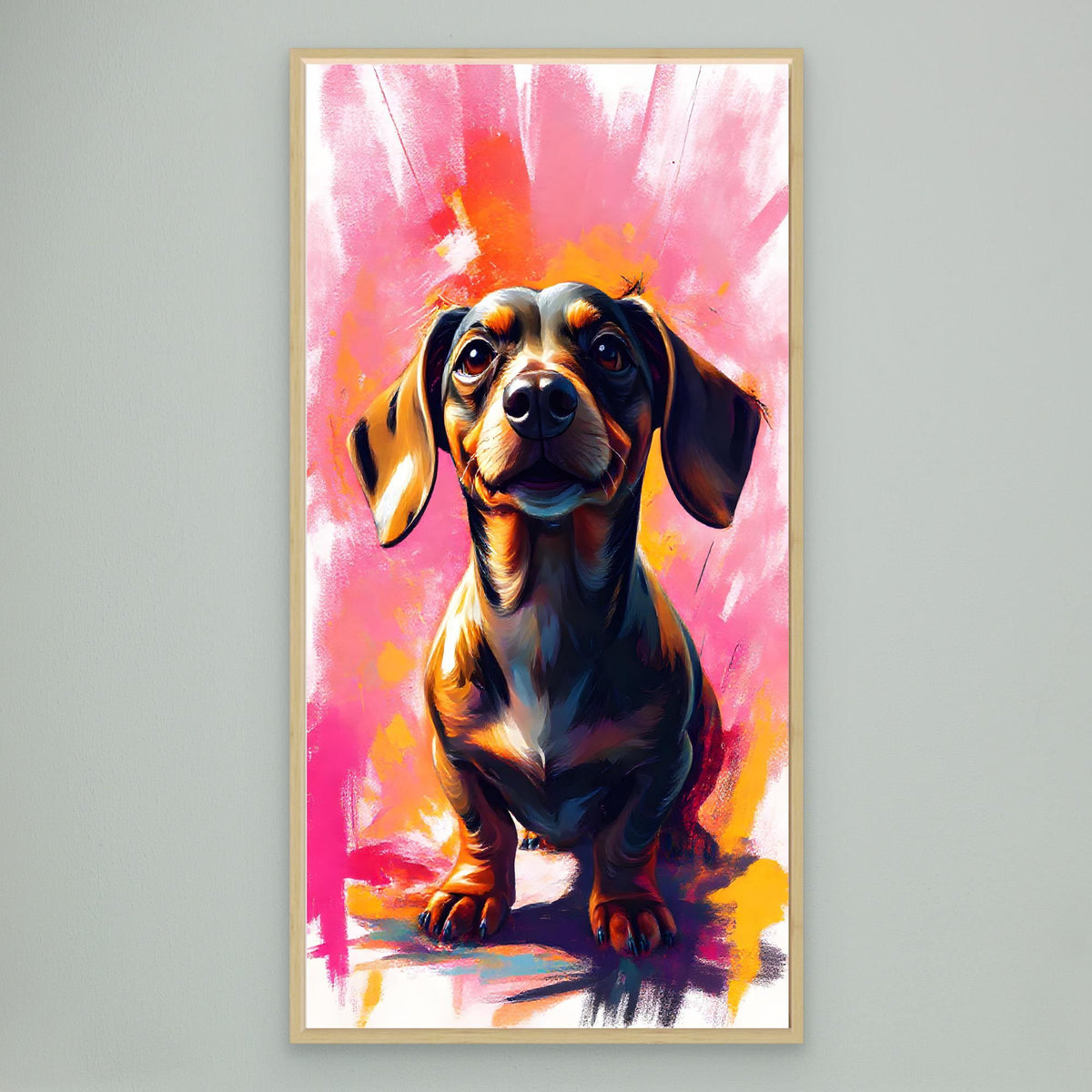 Abstract Dachshund Vision In Pink
