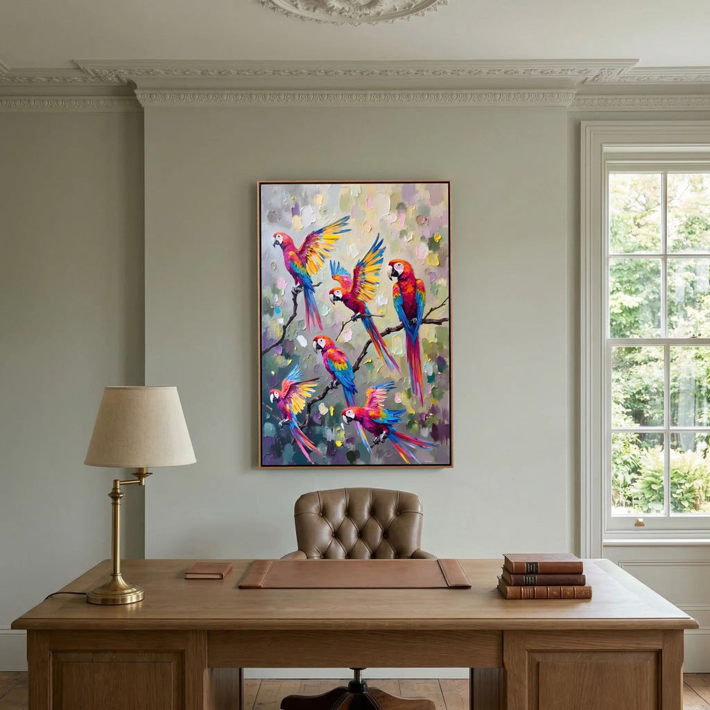 Macaw Abstract Oil Style Canvas Great Gift Idea 