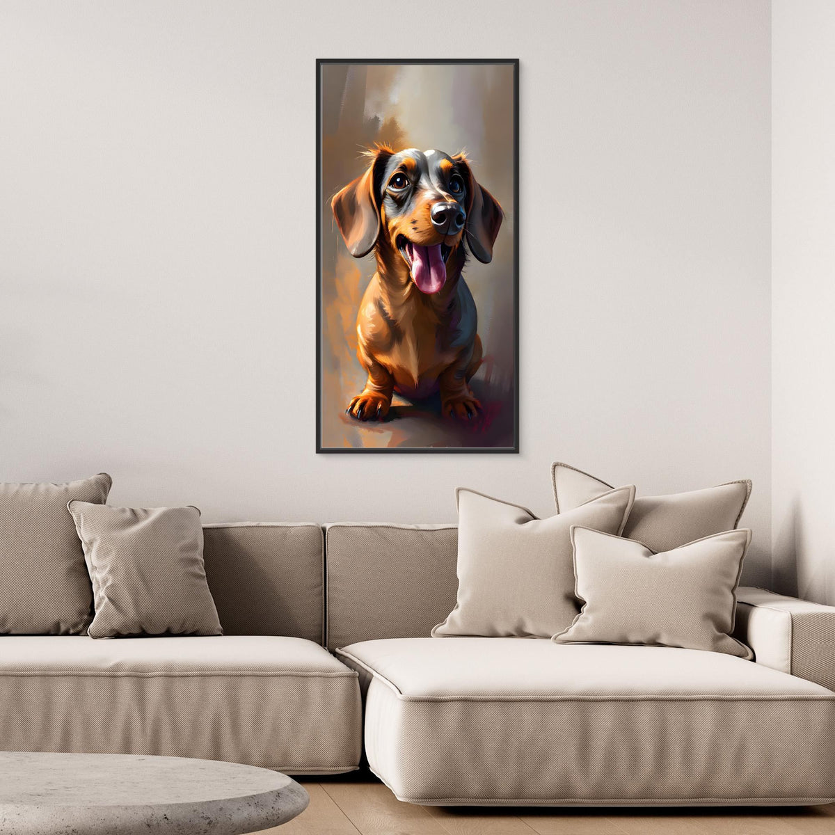 Abstract Happy Dachshund 