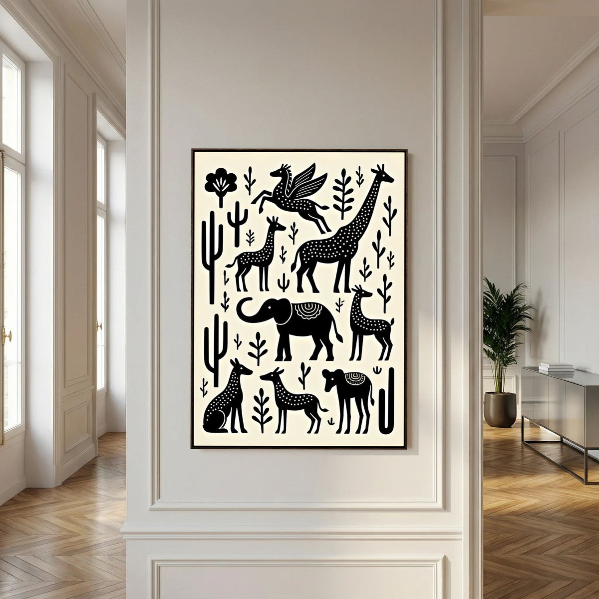 The Planes Black & White Abstract Wall Art