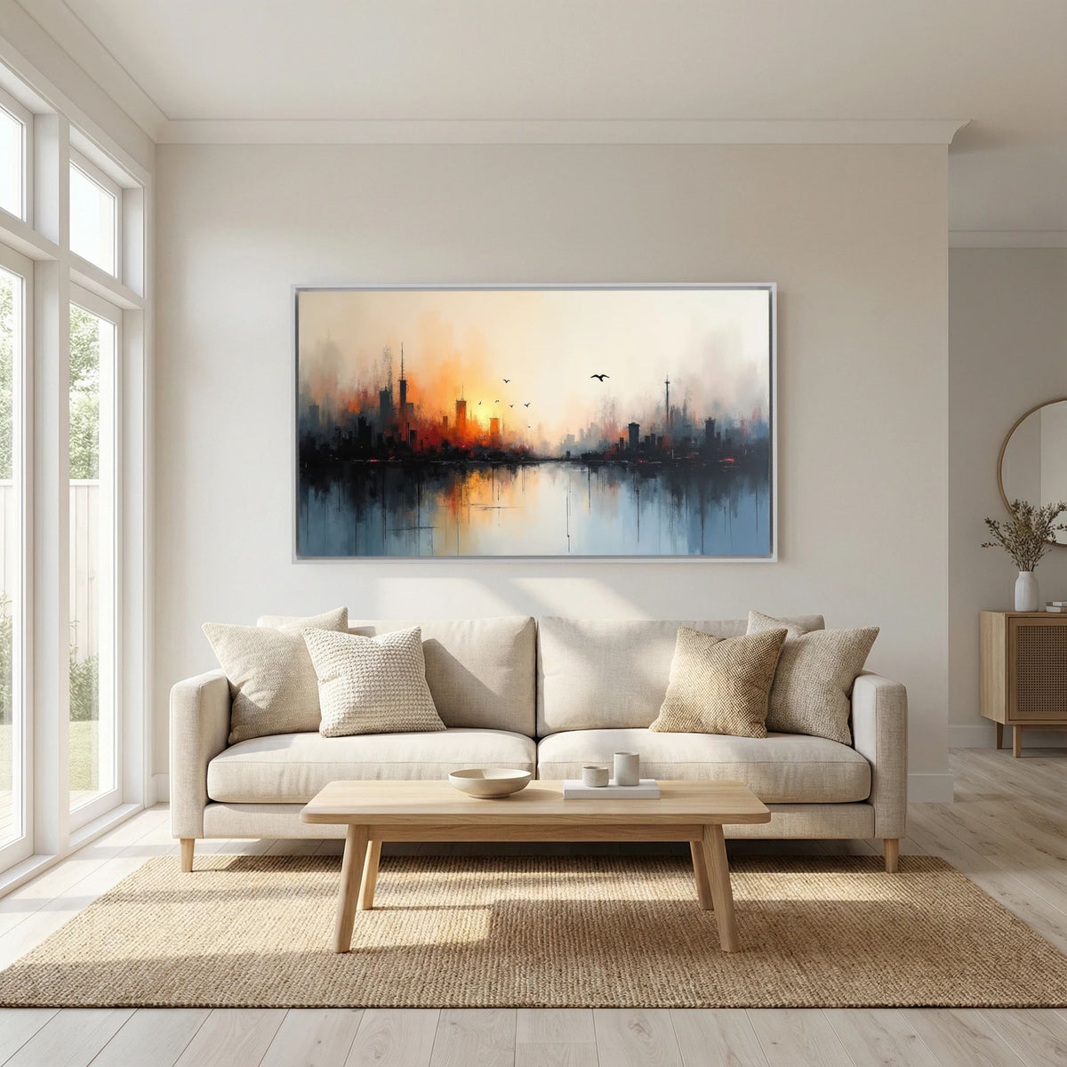 Cityscape At sunset Canvas Wall Art 