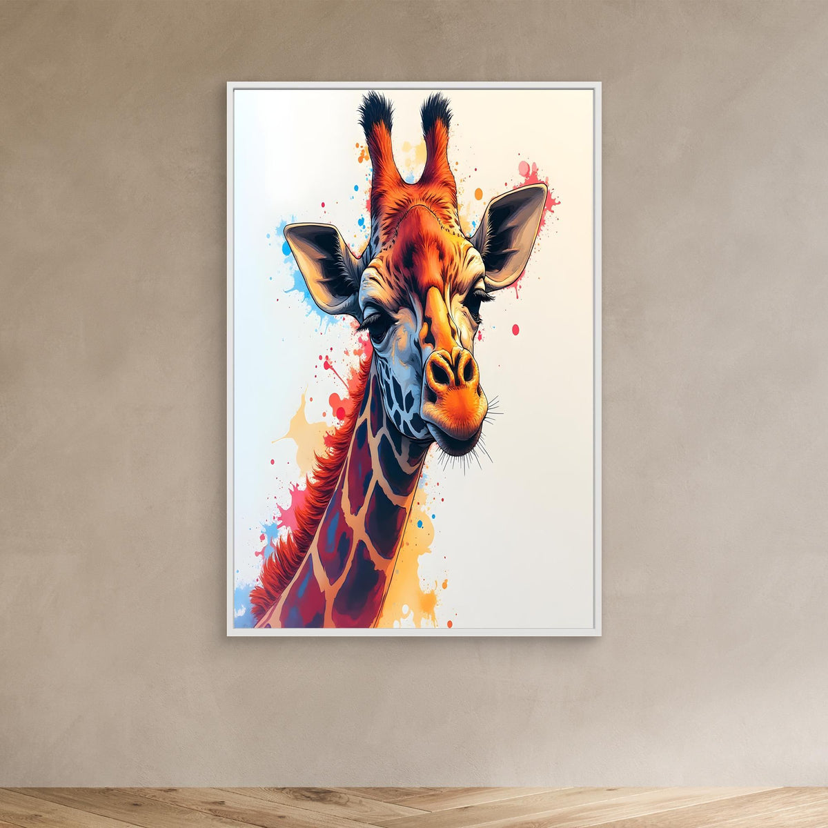 Abstract Giraffe Canvas Minimalist Ink Style