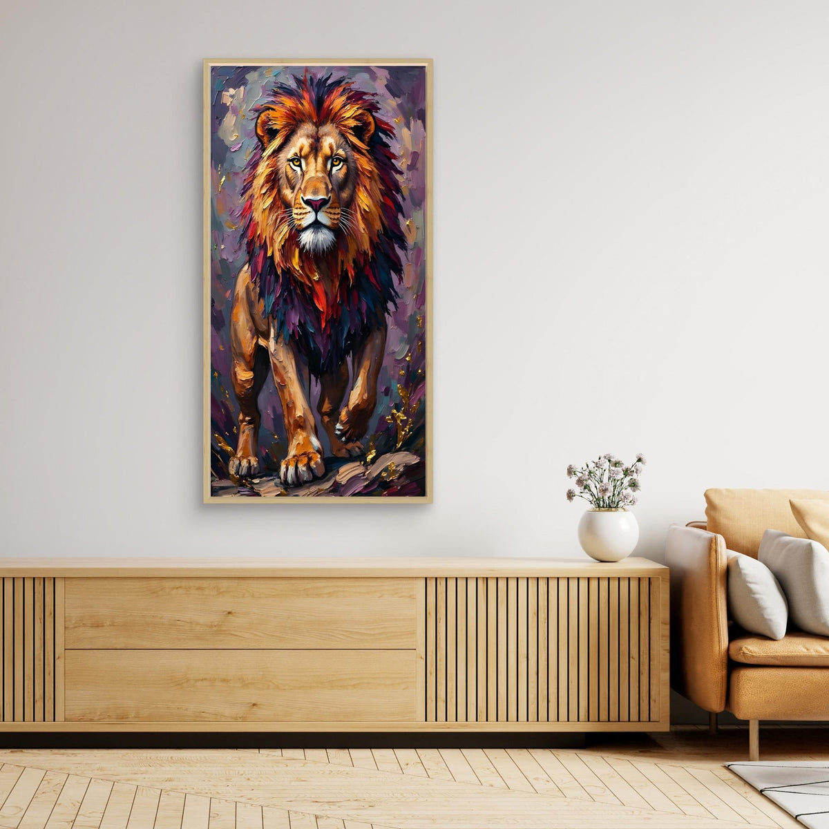 Abstract Lion Minimalist Oil Style