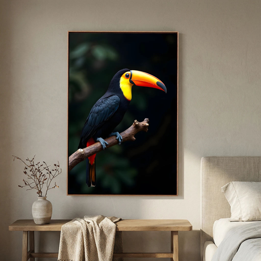 Toucan Wall Art Minimalist Canvas 