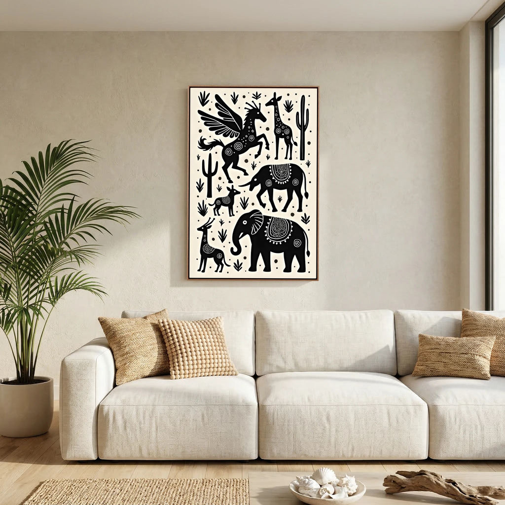 Mystical African Animal Canvas Wall Art