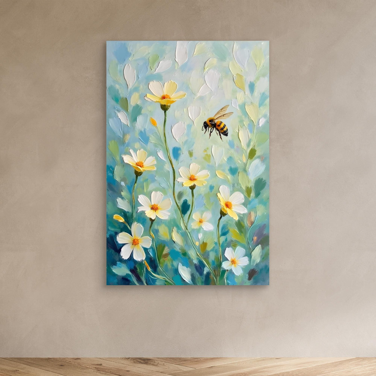 Abstract Bee Art Minimalist Oil Style