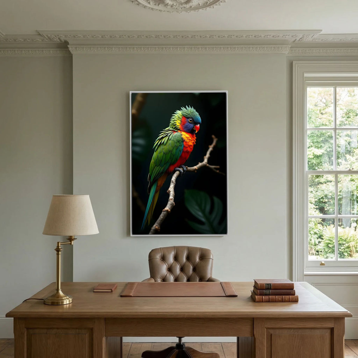 Ruffled Parrot Colourful Wall Canvas Minimalist Wall Decor
