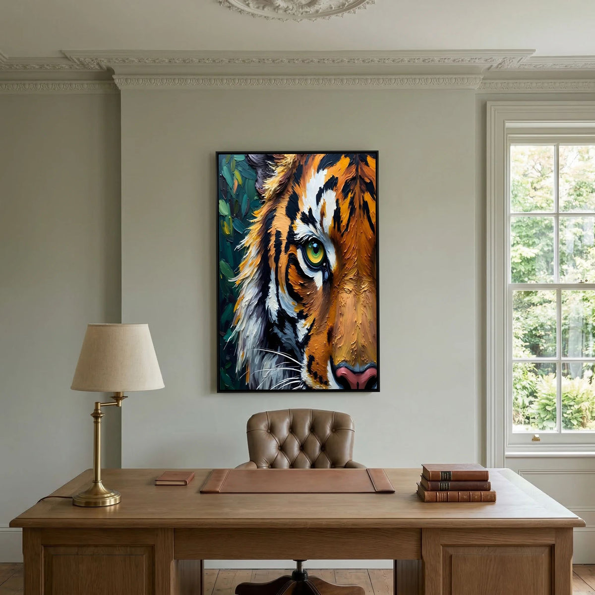 Bold Tiger Abstract Oil Style Canvas Wall Art