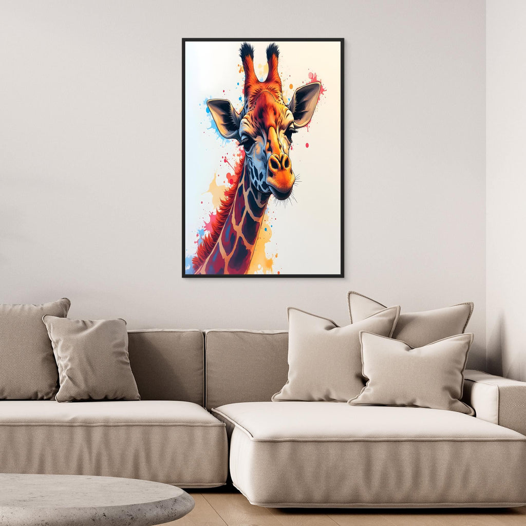 Abstract Giraffe Canvas Minimalist Ink Style