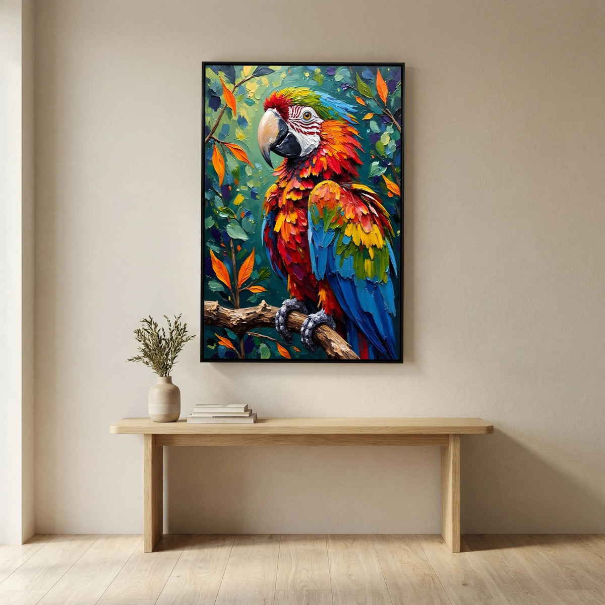 A Vibrant Macaw Stand Out In Any Room Minimalist Wall Canvas
