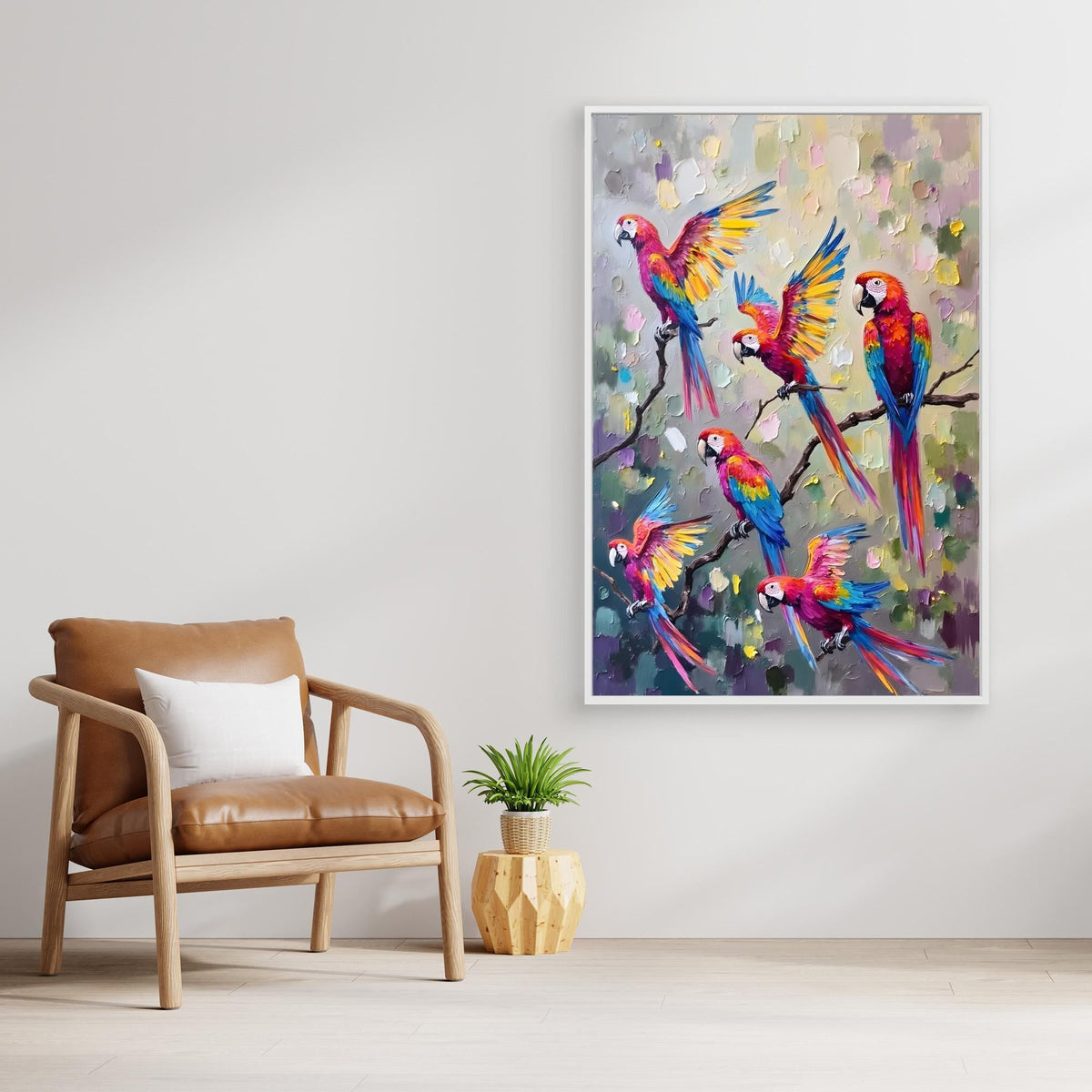 Macaw Abstract Oil Style Canvas Great Gift Idea 