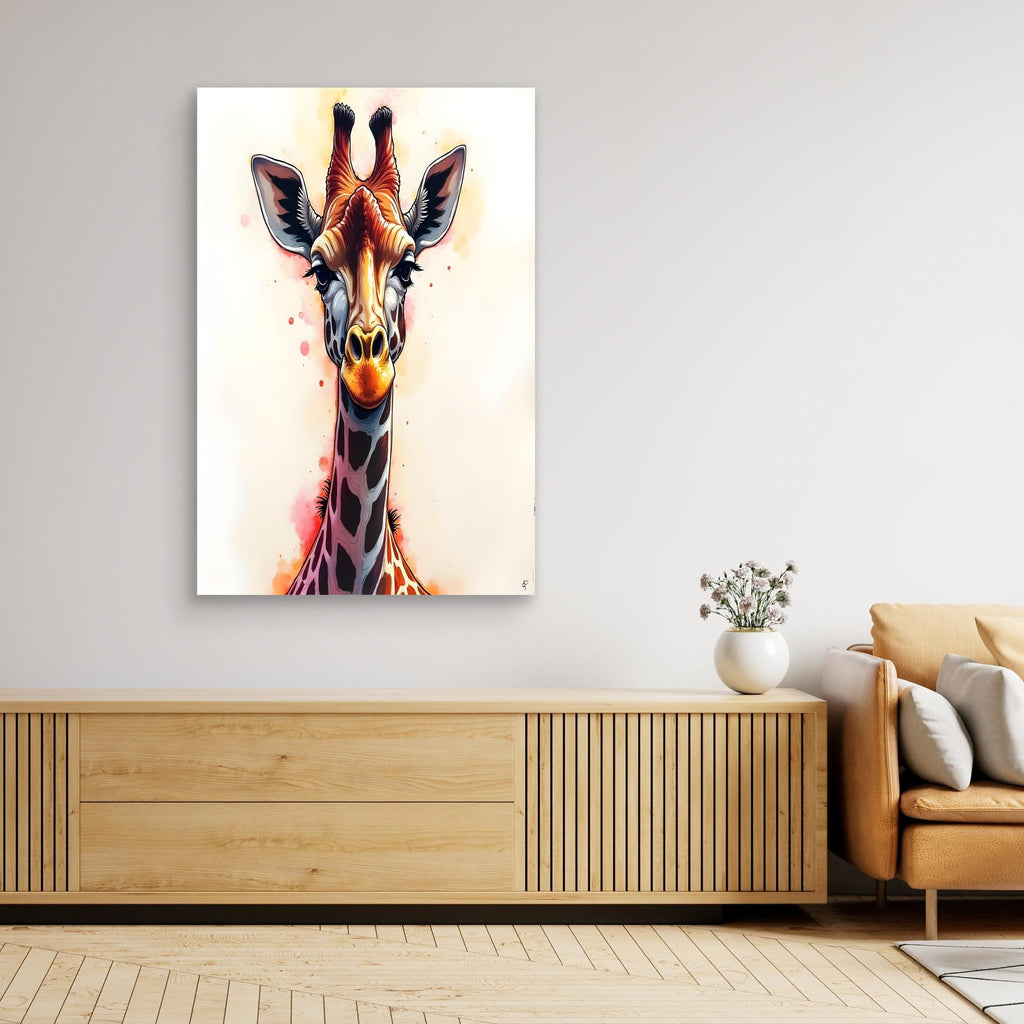 Abstract Giraffe Canvas Minimalist Ink Style