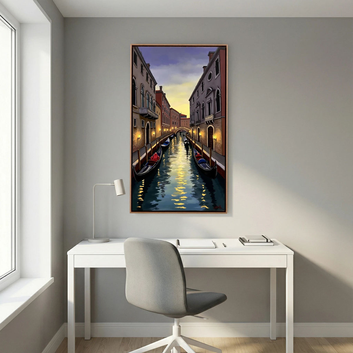 Venice River Scene Canvas Wall Art