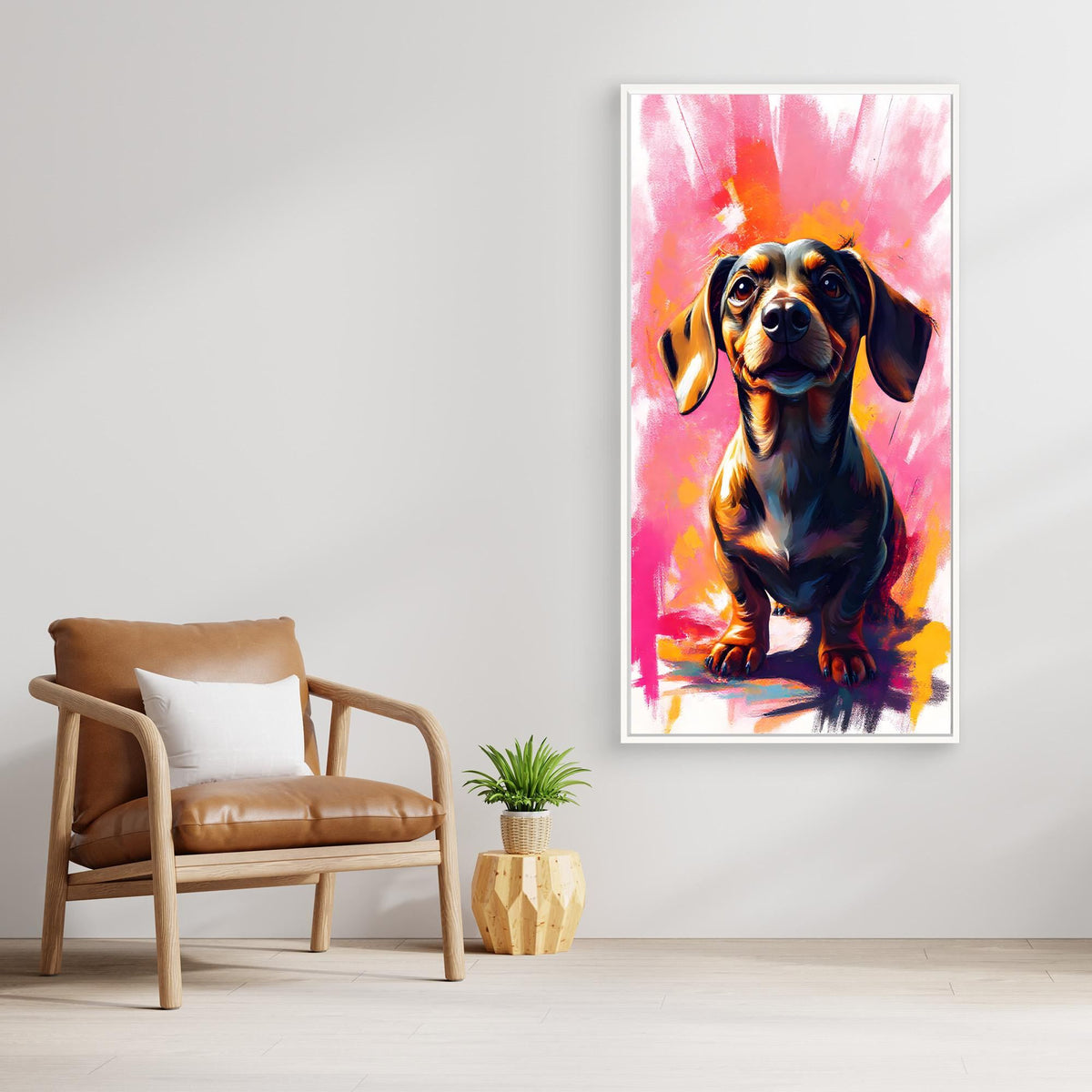 Abstract Dachshund Vision In Pink