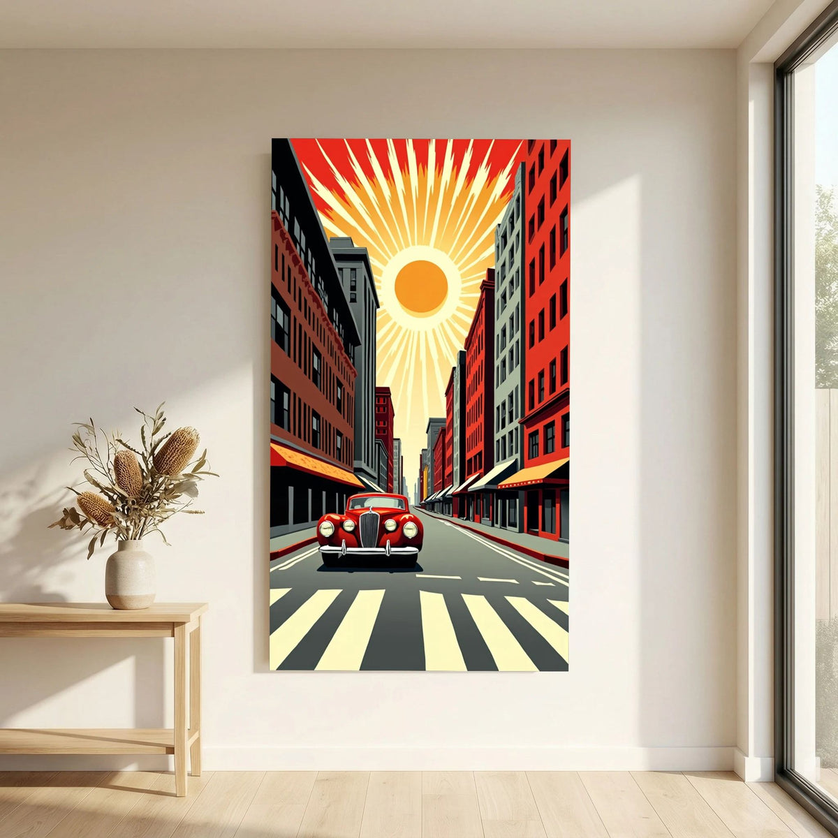 Vintage Street Scene Wall Canvas