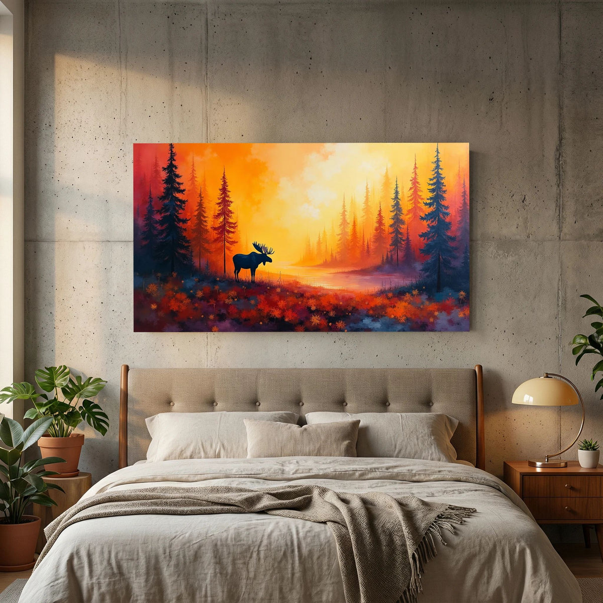 Moose At Sun Down In The Wilderness Wall Canvas